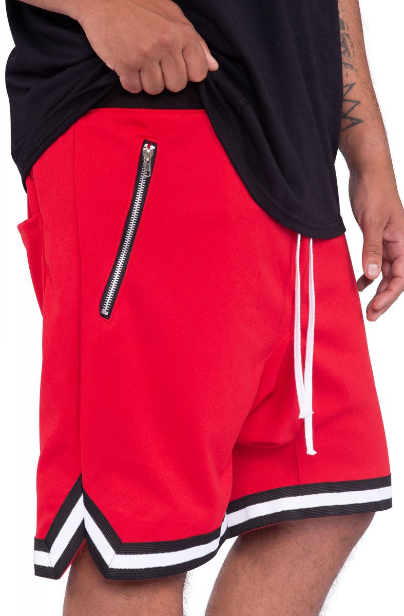 SEIZE&DESIST STONEVALE - Scrim Drop Crotch Shorts (RED) SV2319-RED - PLNDR