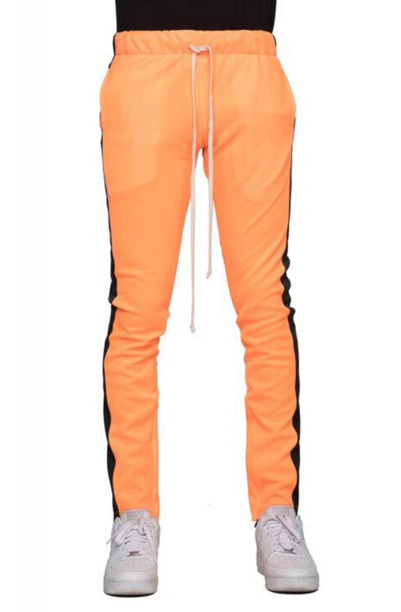 neon orange track pants