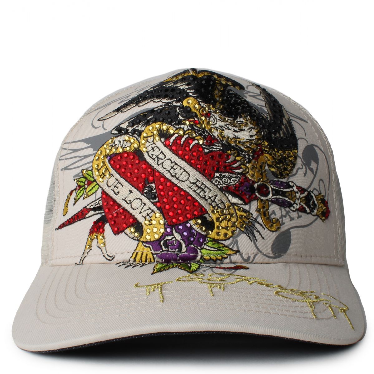 ED HARDY Pierced Eagle Rhinestone Trucker Hat EHH0001-37RS