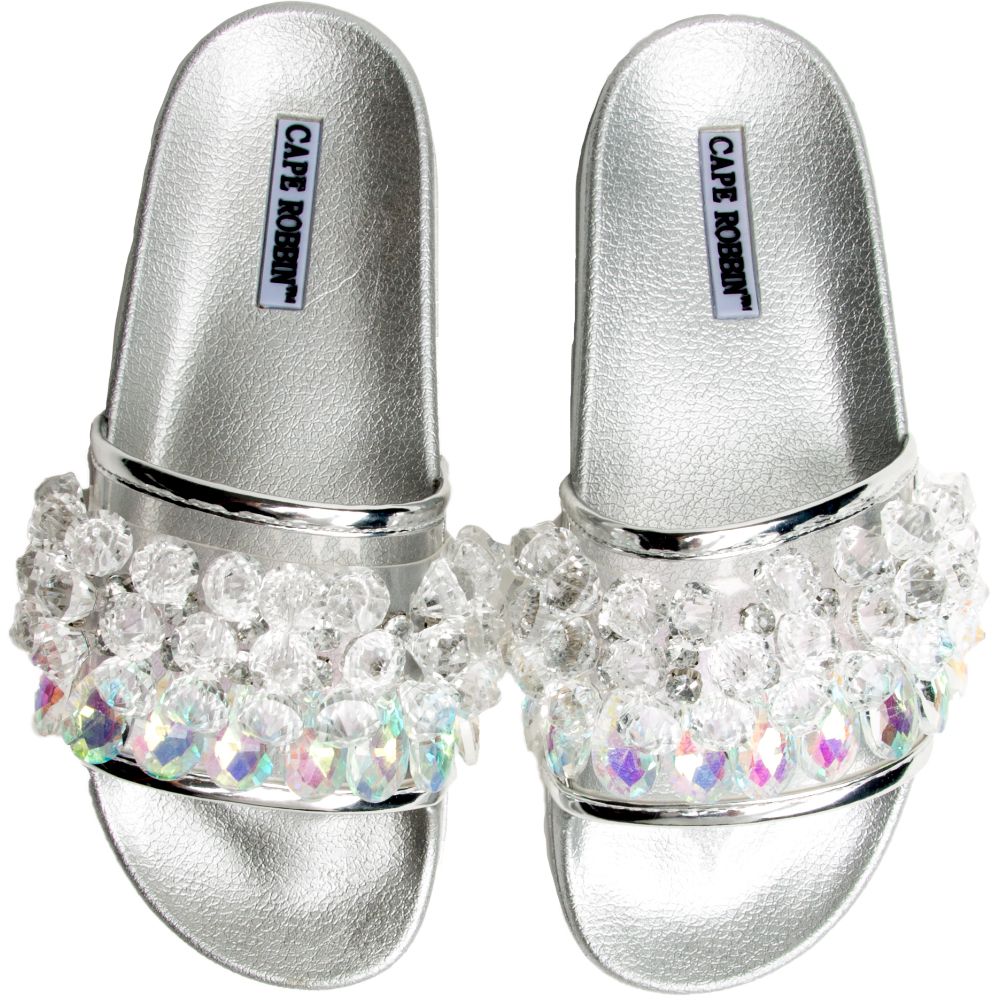 Cape robbin rhinestone discount slides