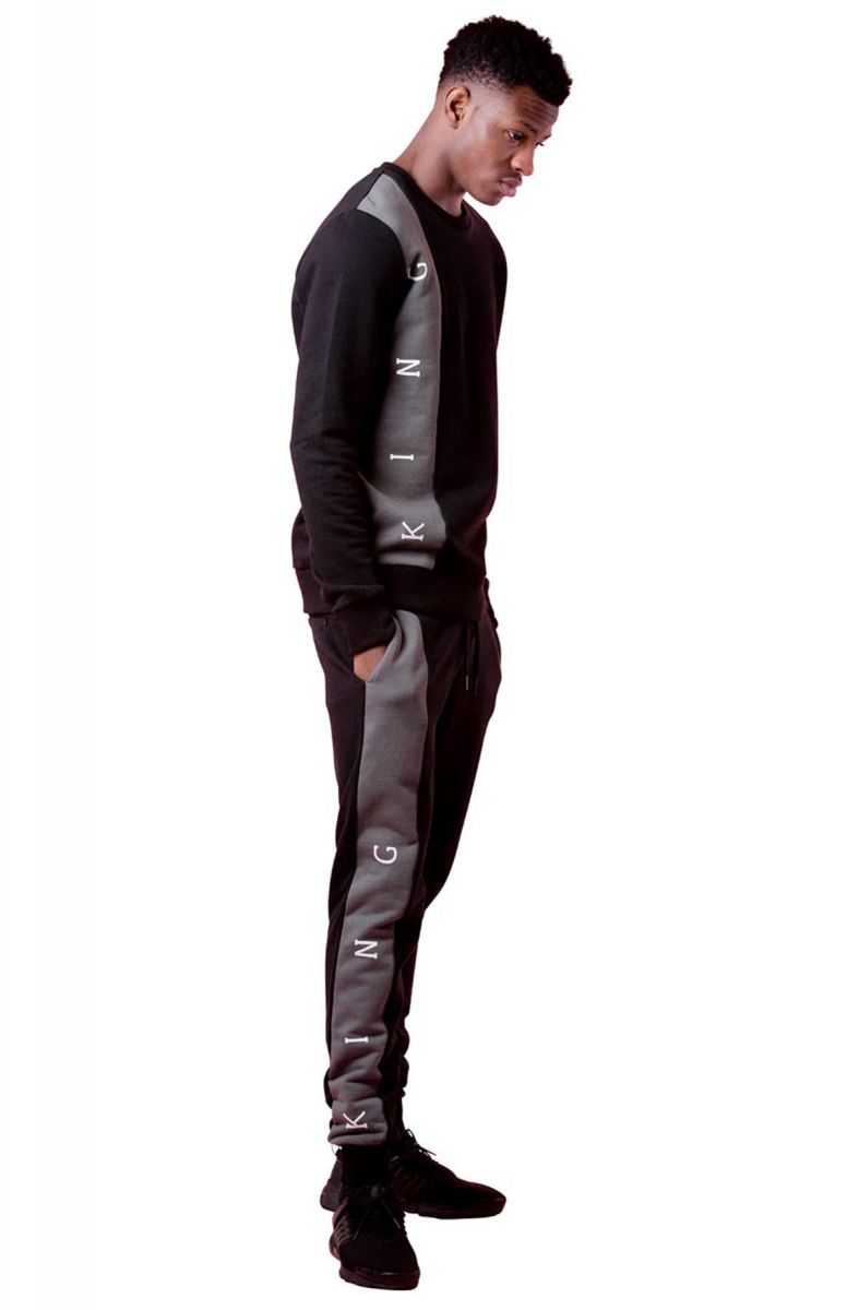 black fleece tracksuit bottoms