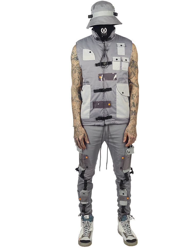 HIDEOUT YK Tech Utility Puffer Vest HDTCLTHNG-A48574-CIRCUITGREY