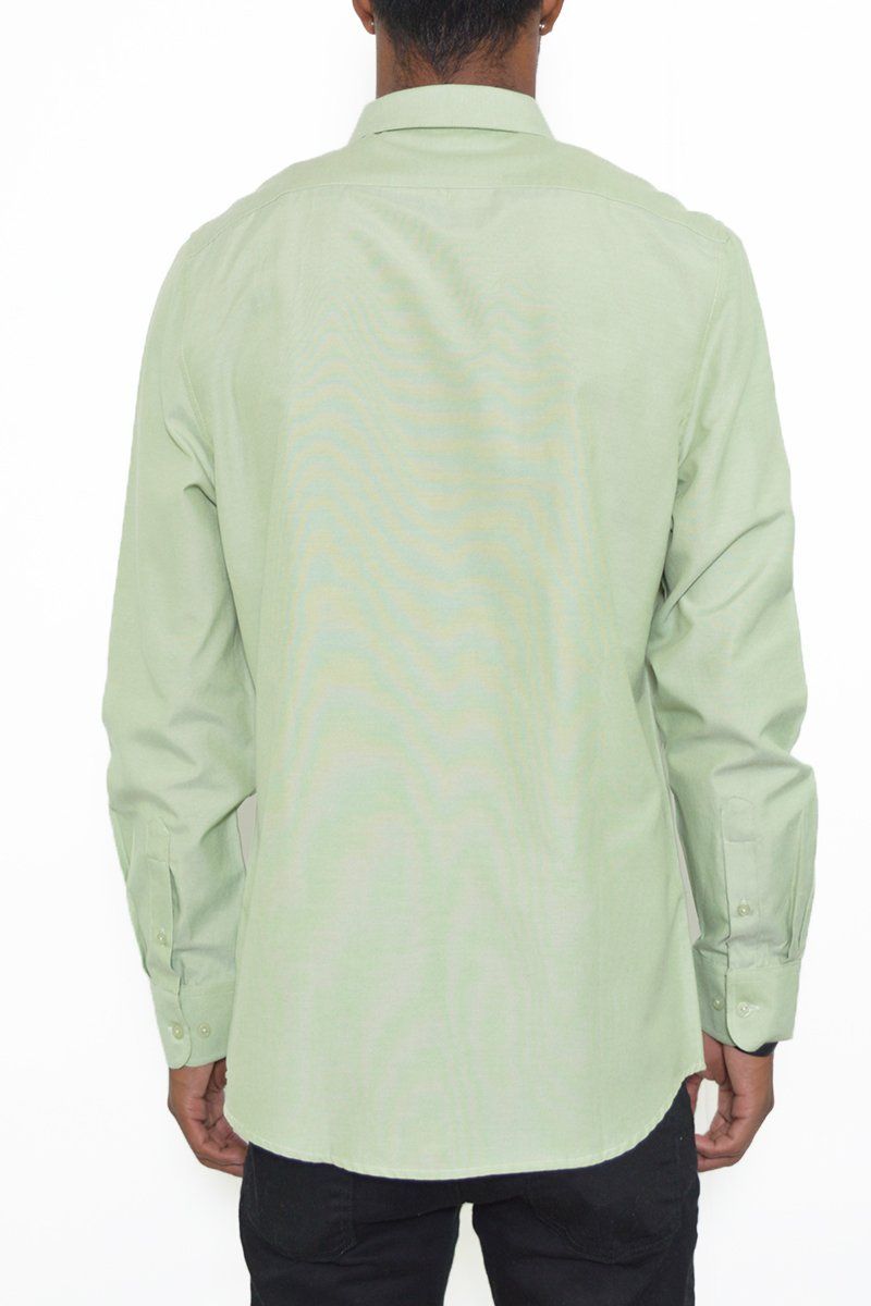 WEIV SIGNATURE LONG SLEEVE BUTTON DOWN SHIRT M3515-SGREEN - Karmaloop