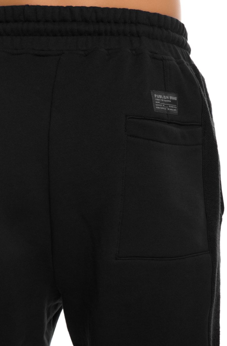 PUBLISH The Jansen Reverse Fleece Sweats in Black P1701013-BLK - PLNDR