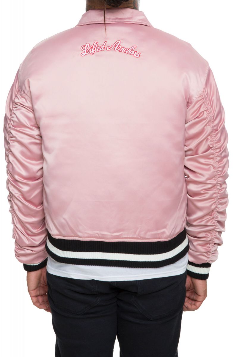 LIFTED ANCHORS The Constable Collared Varsity Jacket in Pink LACH2 ...
