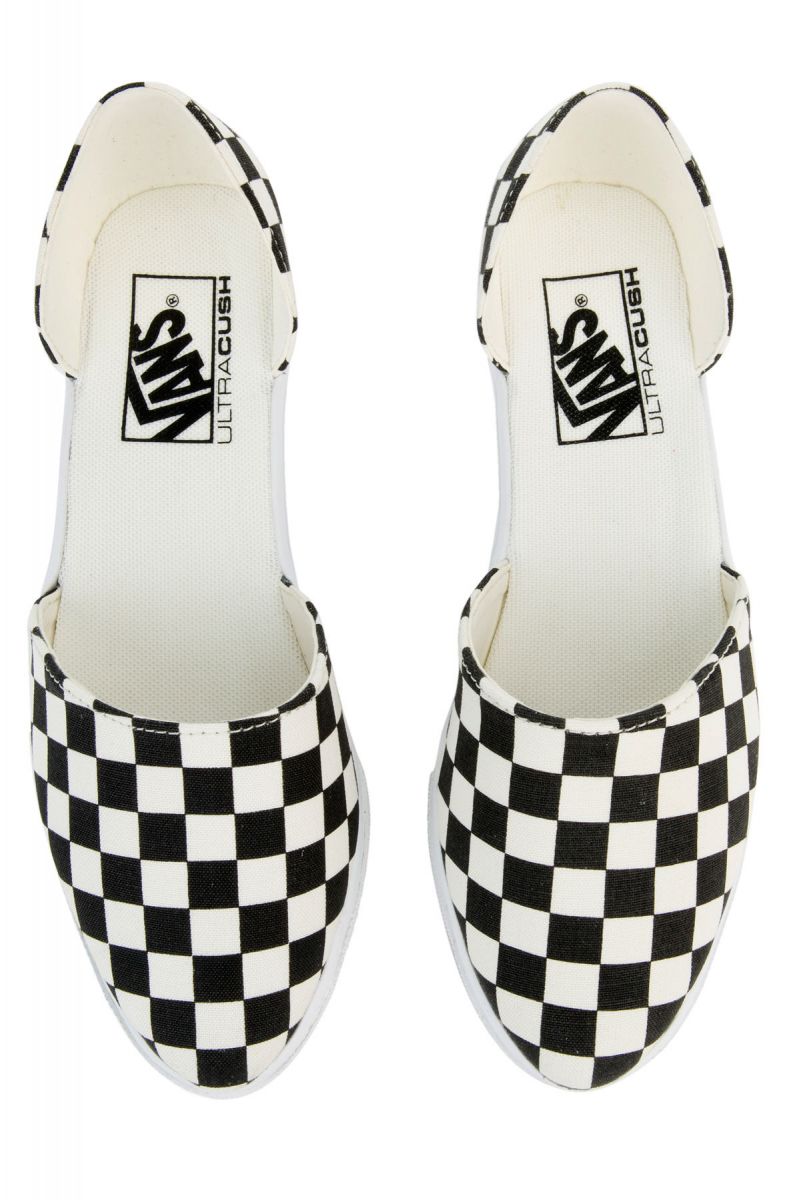 VANS The Women's Slip-On Skimmer Checker in Black and Marshmellow ...