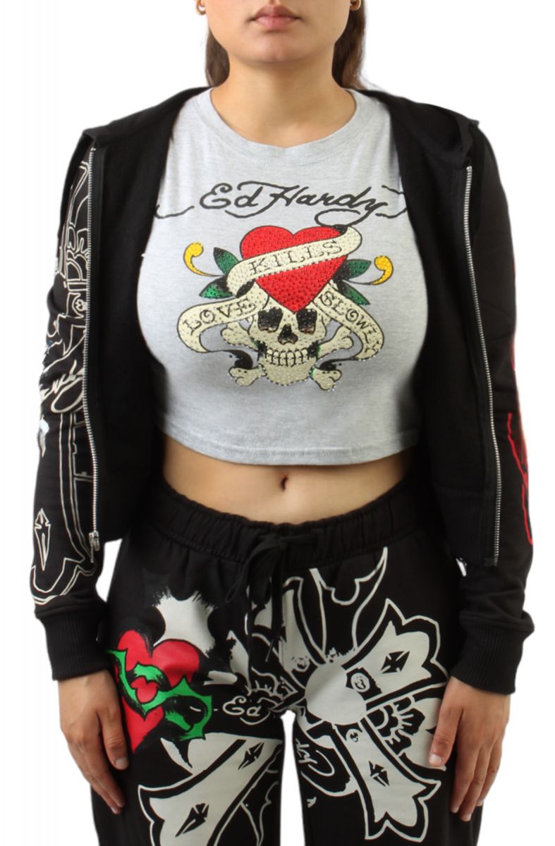Ed Hardy Sacred Heart スウェットショーツ アイボリー ○関送込 Ed Hardy Sacred Heart Ivory Sweat Shorts | Arden Fair