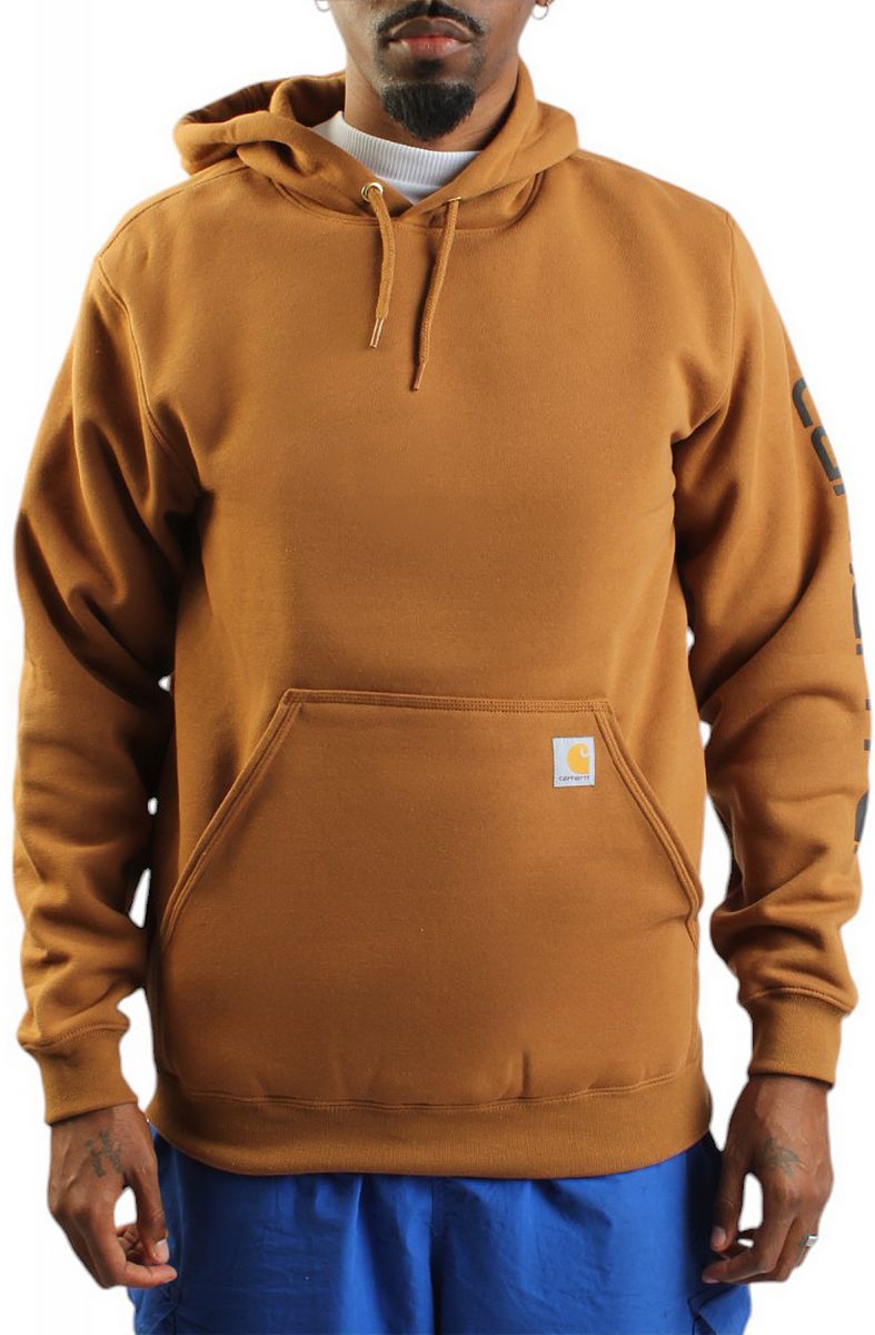 CARHARTT MW Signature Sleeve Logo Pullover Hoodie K288-BRN - Karmaloop