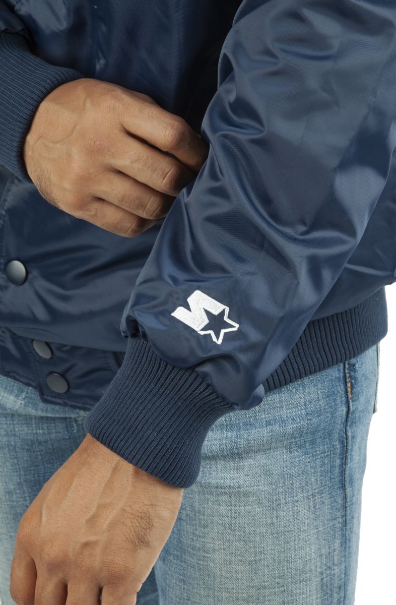 Men's Starter Navy Dallas Cowboys The Pick and Roll Full-Snap Jacket