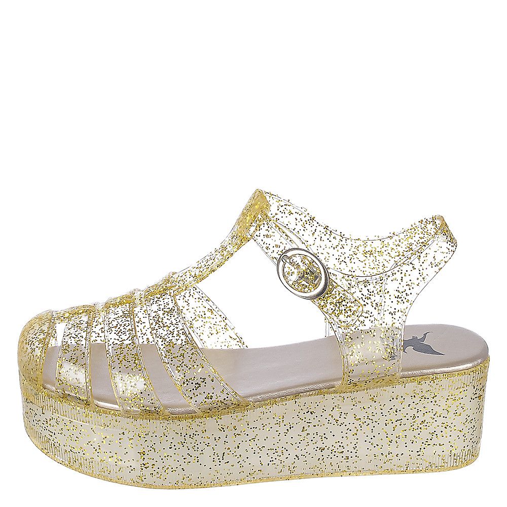 SOLE LA VIE Women s Disco 01 Platform Jelly Sandal DISCO 01 GOLD