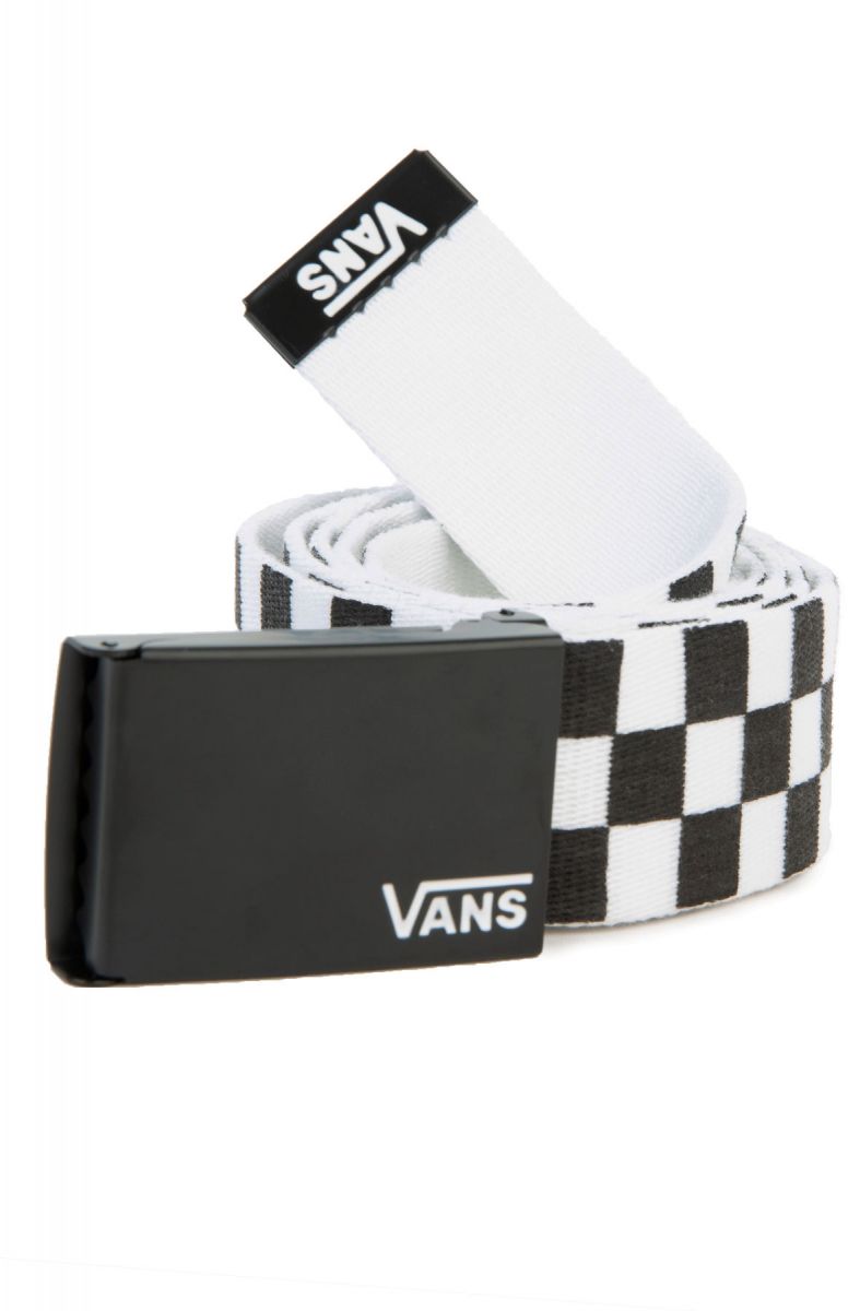 The Men&#39;s Long Depster Web Belt in Black and White Check