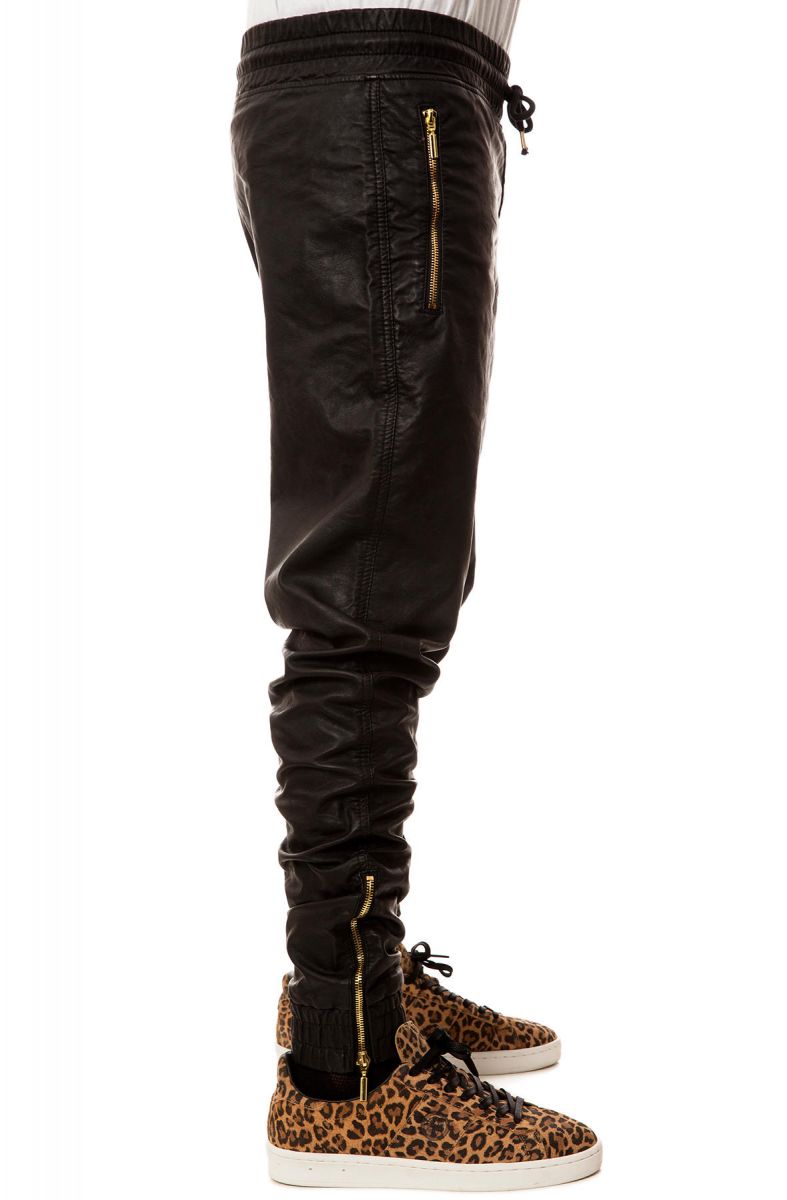 vegan leather jogger pants