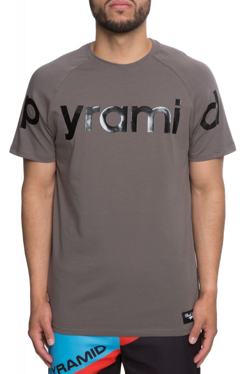 BLACK PYRAMID The Pyramid Raglan Tee in Grey Y1161241-GRY - Karmaloop