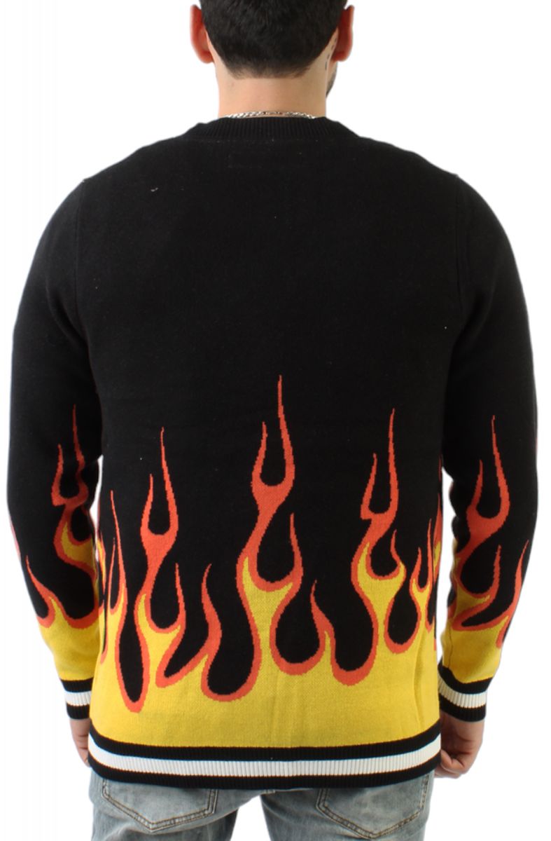IROOCHI Flames Cardigan 34008-BLK - Karmaloop