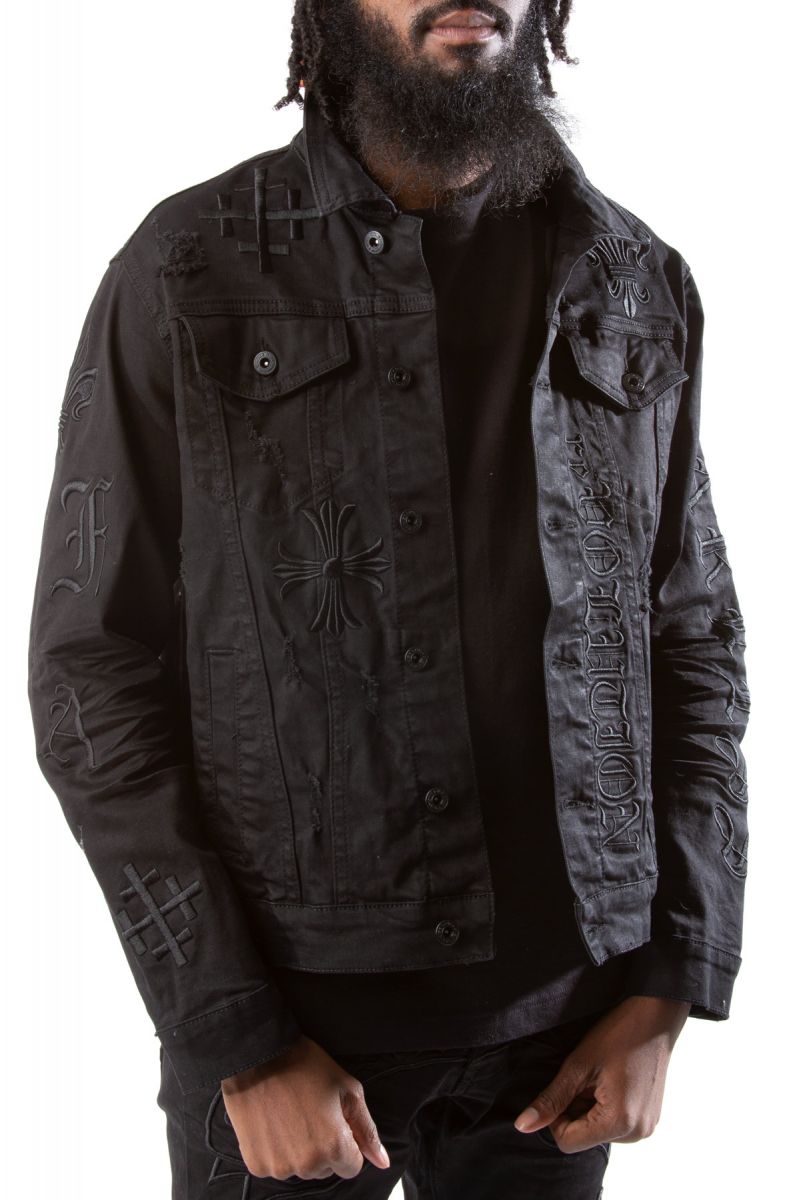SMOKE RISE Iron Heart Denim Jacket JJ21735BLK Karmaloop
