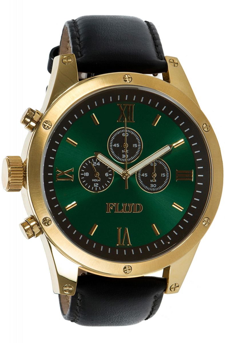 gold watch emerald face