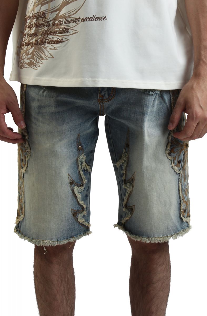 SMOKE RISE Western Jean Shorts JS25224SK-LBLUE - Karmaloop
