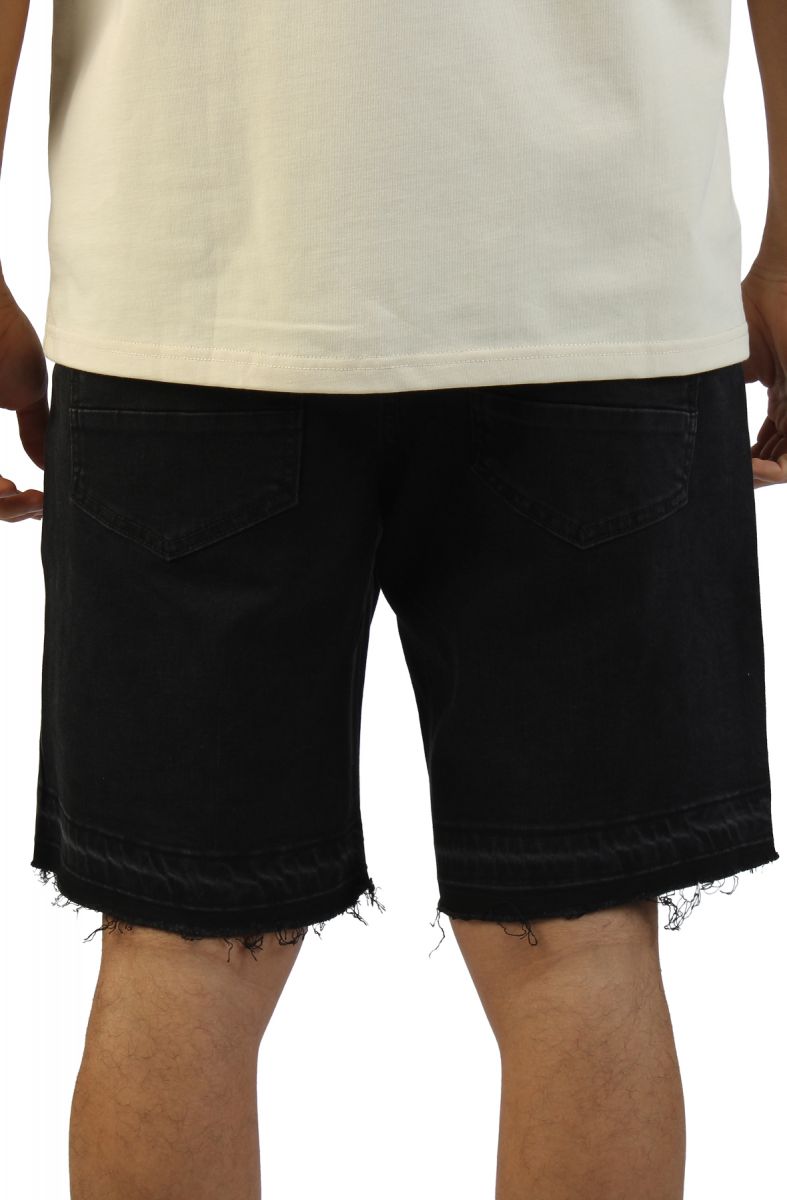 HUDSON Side Panel Studded Denim Shorts 644-BLK - Karmaloop