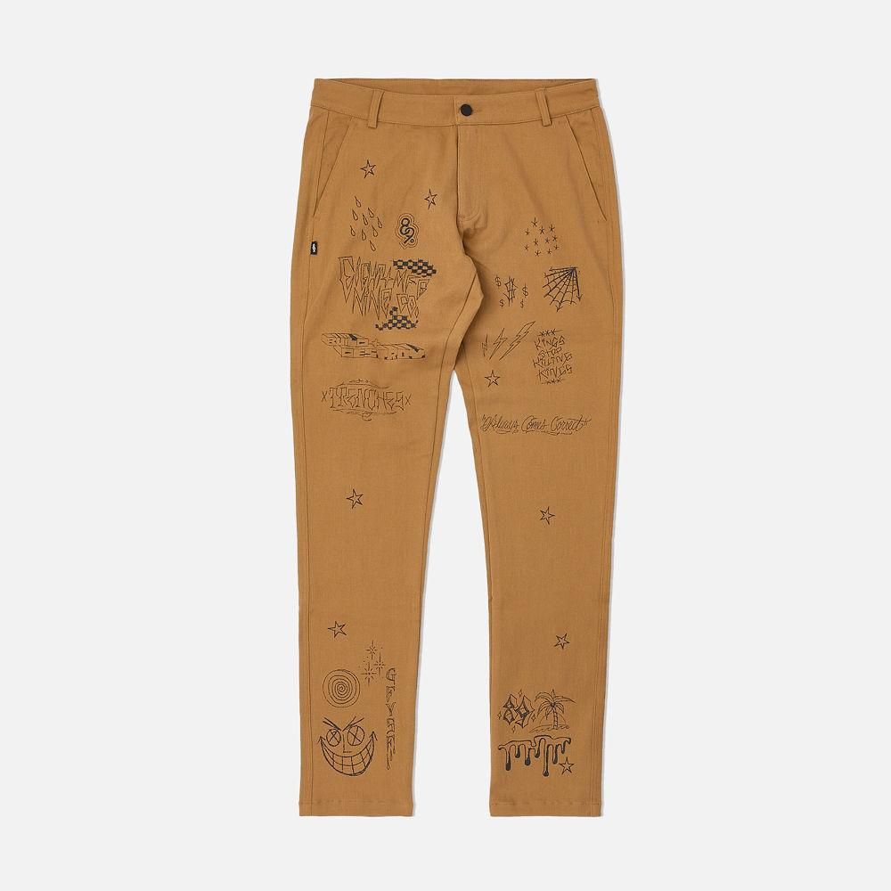 8&9 MFG CO. Scribblez Work Pants Tan PSSCRTAN-TAN - Karmaloop 8&9 MFG CO. Scribblez Work Pants Tan PSSCRTAN-TAN - Karmaloop