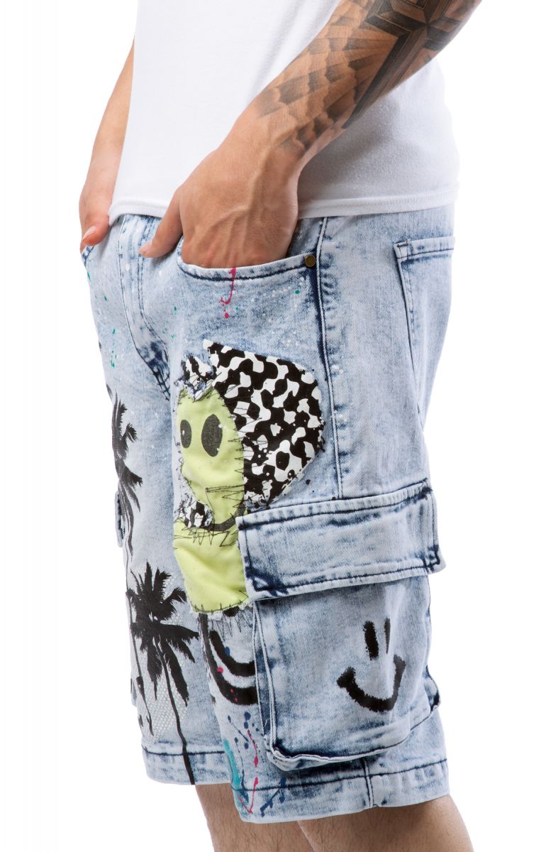 women's cargo denim shorts