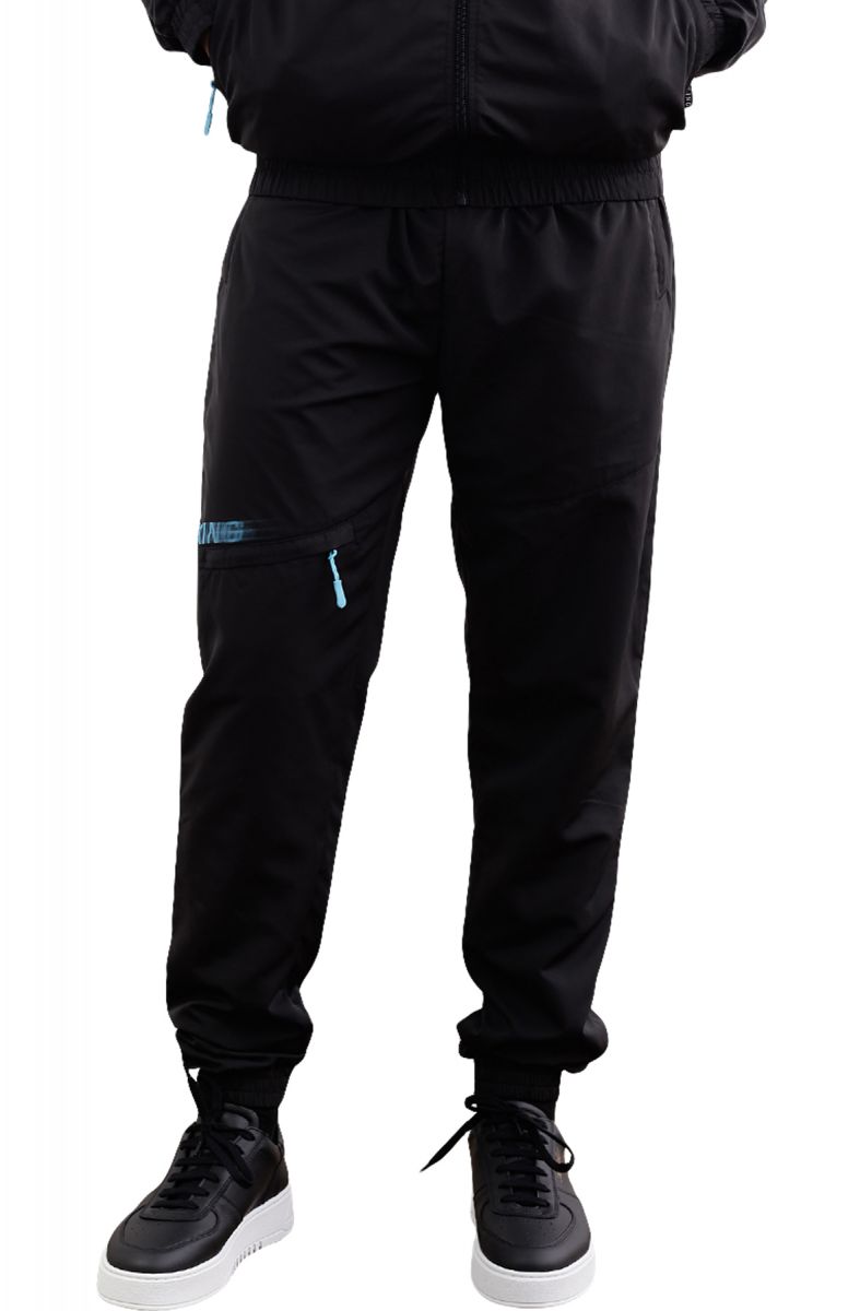 KING APPAREL Tennyson Shell Tracksuit Bottoms Black SS22TTBB Karmaloop