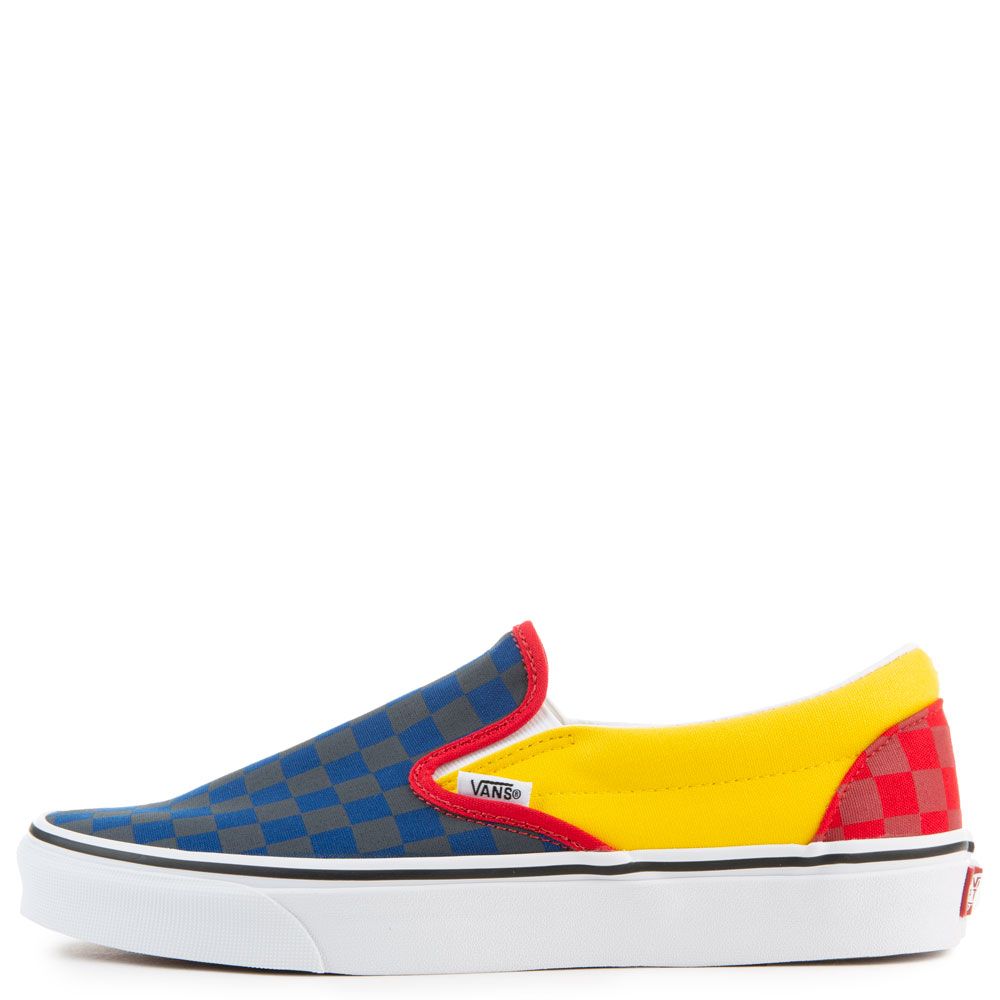 ego Seaboard arbejder Classic Slip-On Checkerboard in Blue/Yellow VN0A4BV3V3D