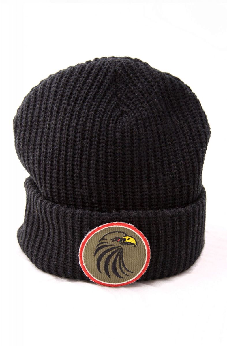 Black Patch Beanie