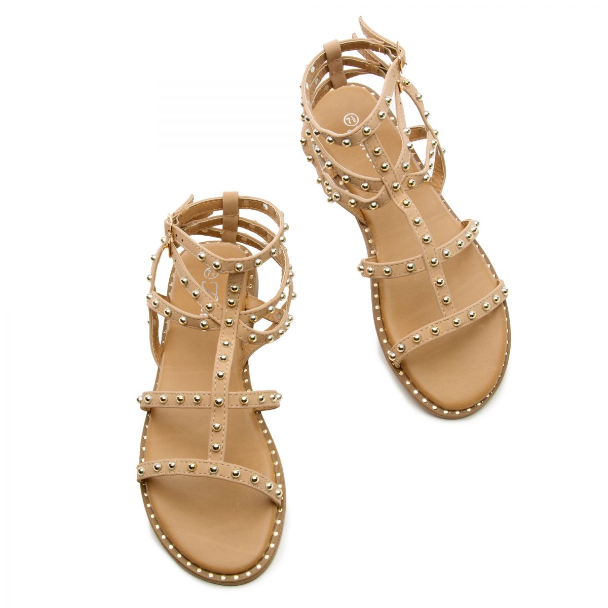 FOREVER LINK INTERNATIONAL Ding-21 Gladiator Flat Sandals DING-21-TPE -  PLNDR, image size:1200x1200