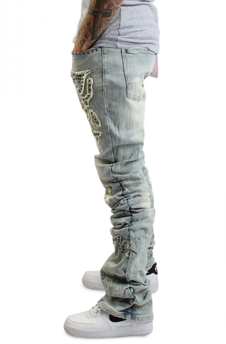 SMOKE RISE Milky Way Flared Jeans JP24622SK-MBLUE - Karmaloop