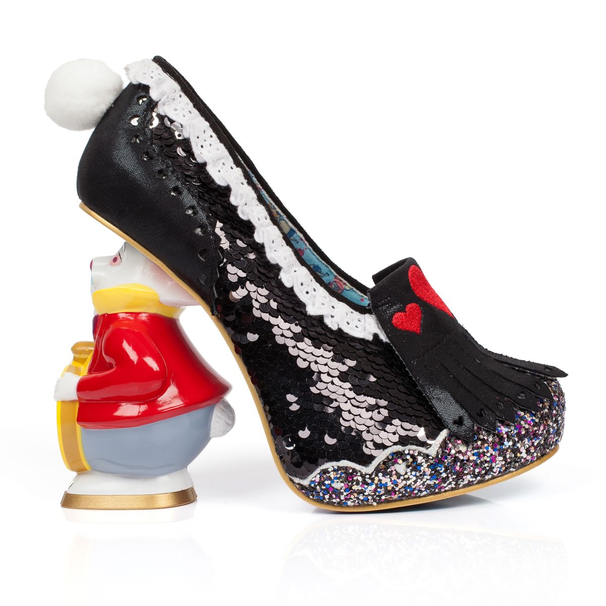 Irregular Choice Heels White Rabbit Black