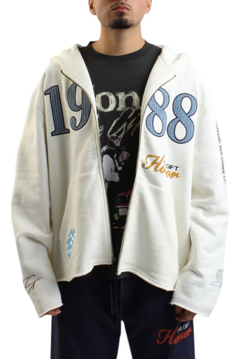 HONOR THE GIFT 1988 Full Zip Hoodie HTG250150WHT - Karmaloop