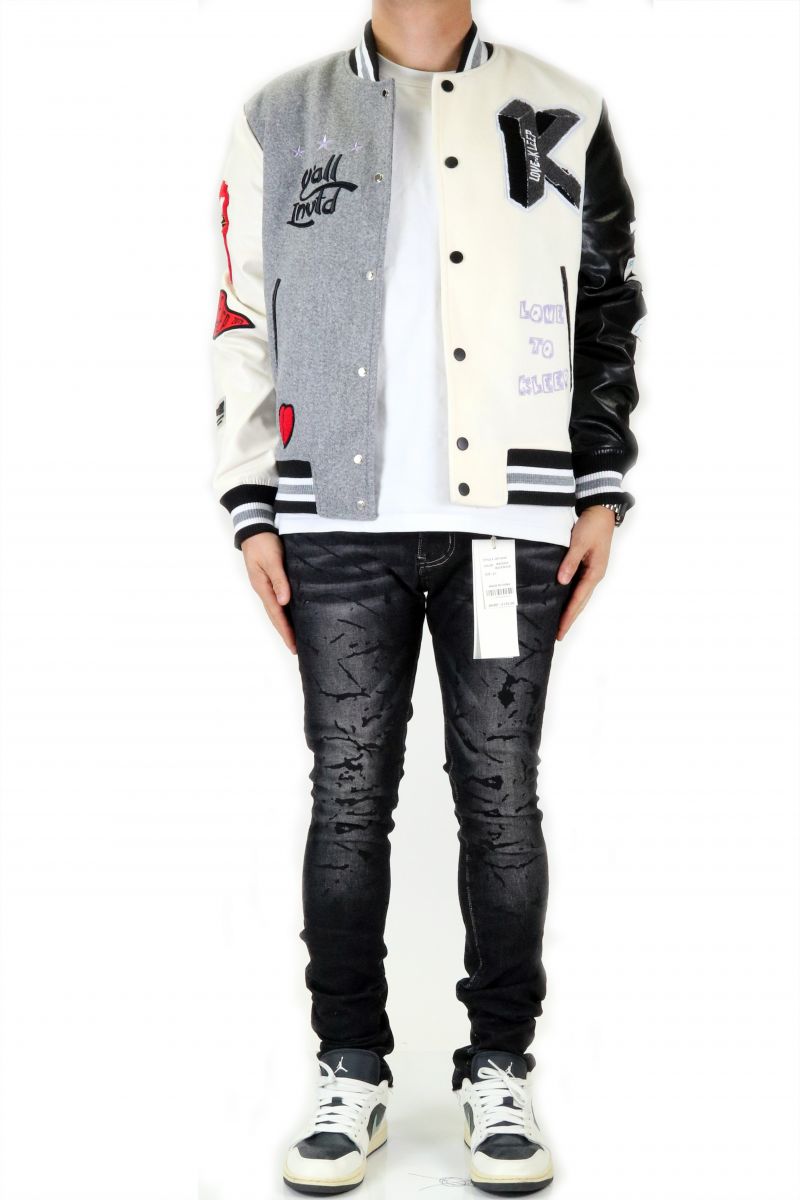 Klp Boxy KLEEP CAPELLA Men's Melton Body with Faux Leather Sleeve Varsity Jacket ...