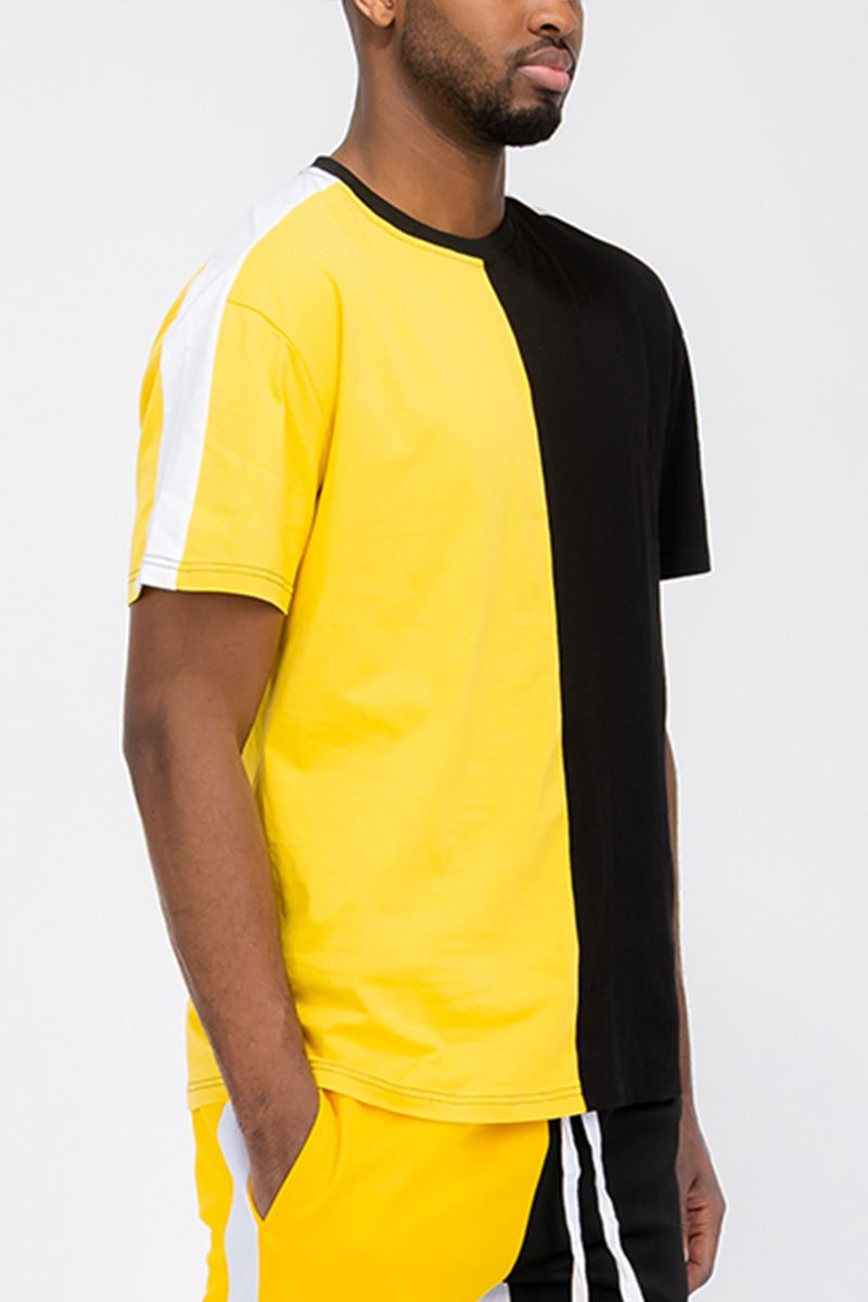 WEIV Split Two Way Tshirt WT8519-YELLOWBLACK - Karmaloop