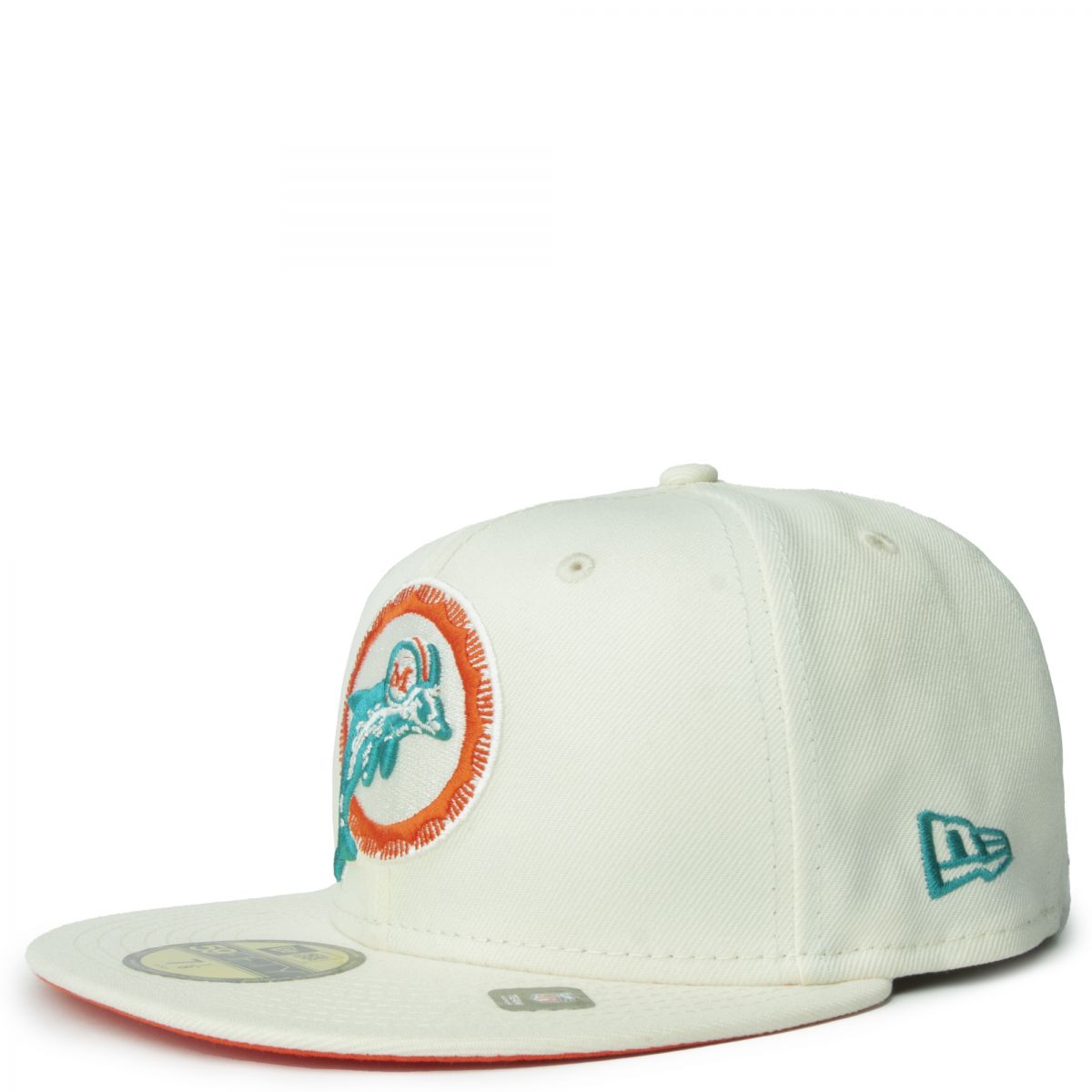 Miami Dolphins Black Teal 1972 Perfect Season 30th Anniversary New Era 59FIFTY Fitted Black | Teal / Ultra Bright White | Orangeade | Calypso Green /