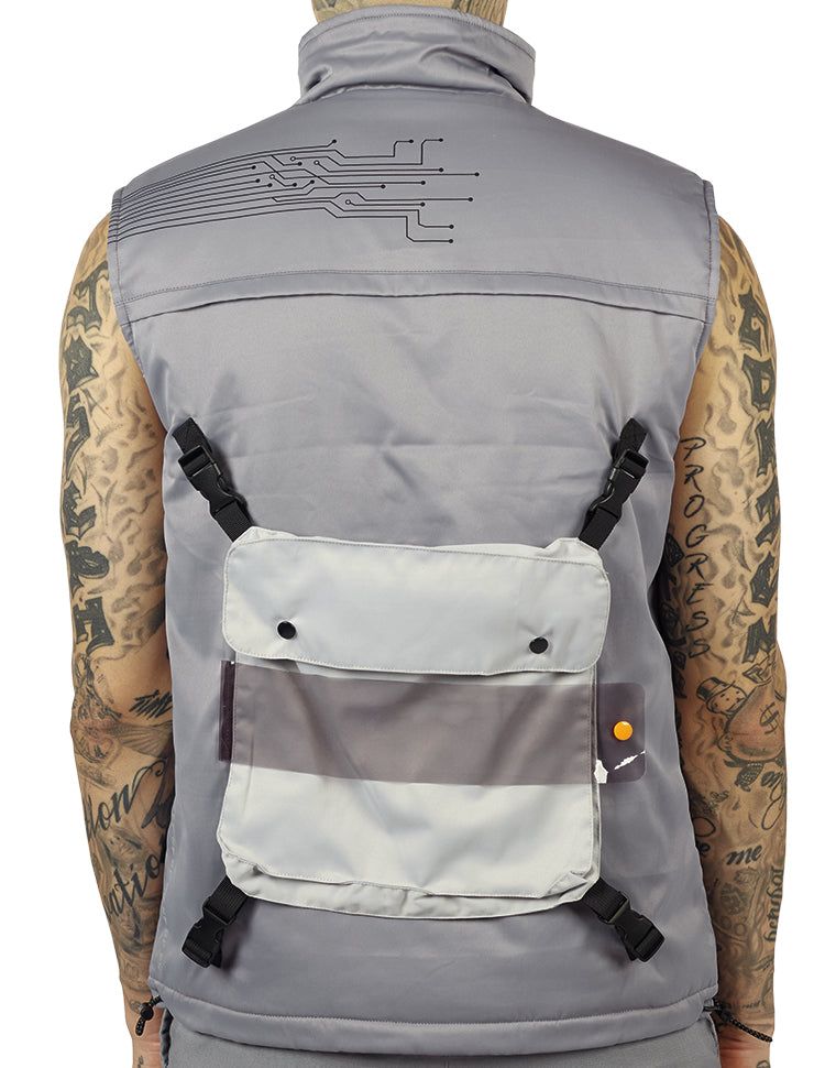 HIDEOUT YK Tech Utility Puffer Vest HDTCLTHNG-A48574-CIRCUITGREY