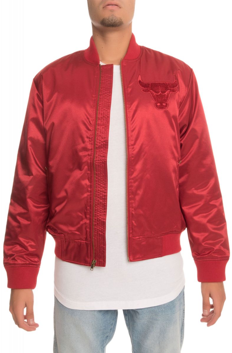 mitchell and ness chicago bulls satin jacket