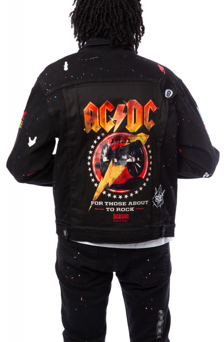 REASON ACDC Ready Denim Jacket SU-106BLK - Karmaloop
