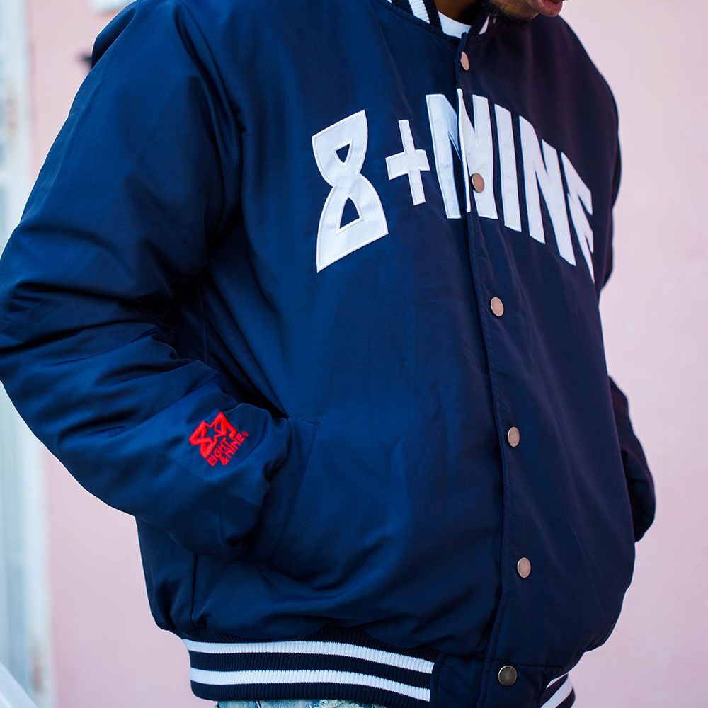 8&9 MFG CO. On Field Stadium Jacket Navy JKONFNVY-NAVY - Karmaloop
