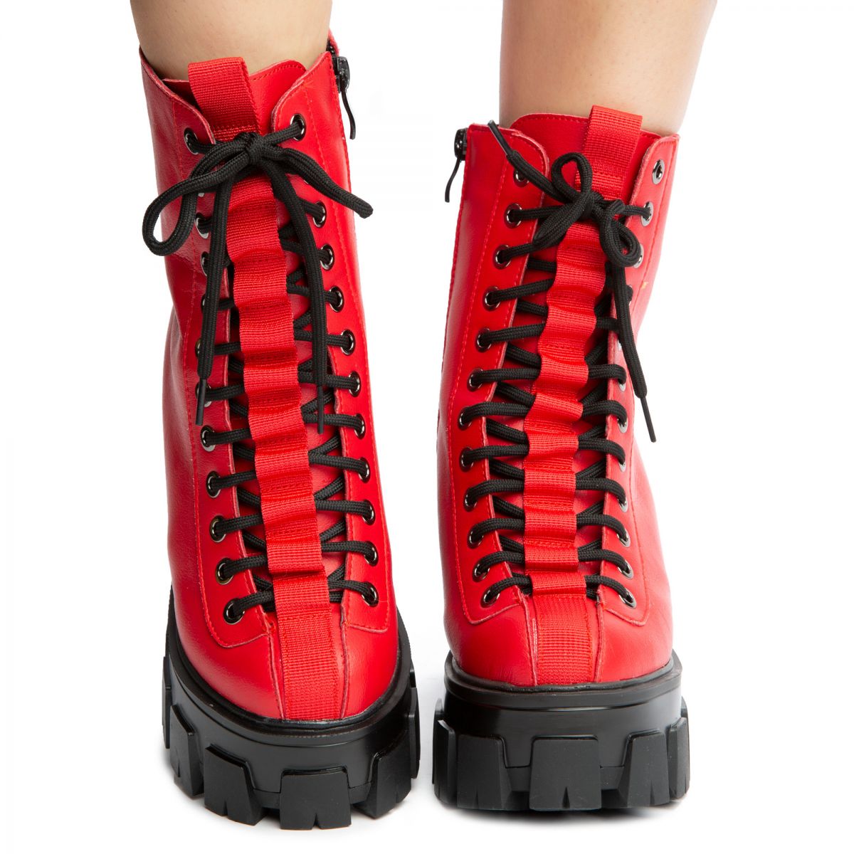 ANTHONY WANG Sour DieselRed Heel Combat Boots SOUR DIESELRED Karmaloop