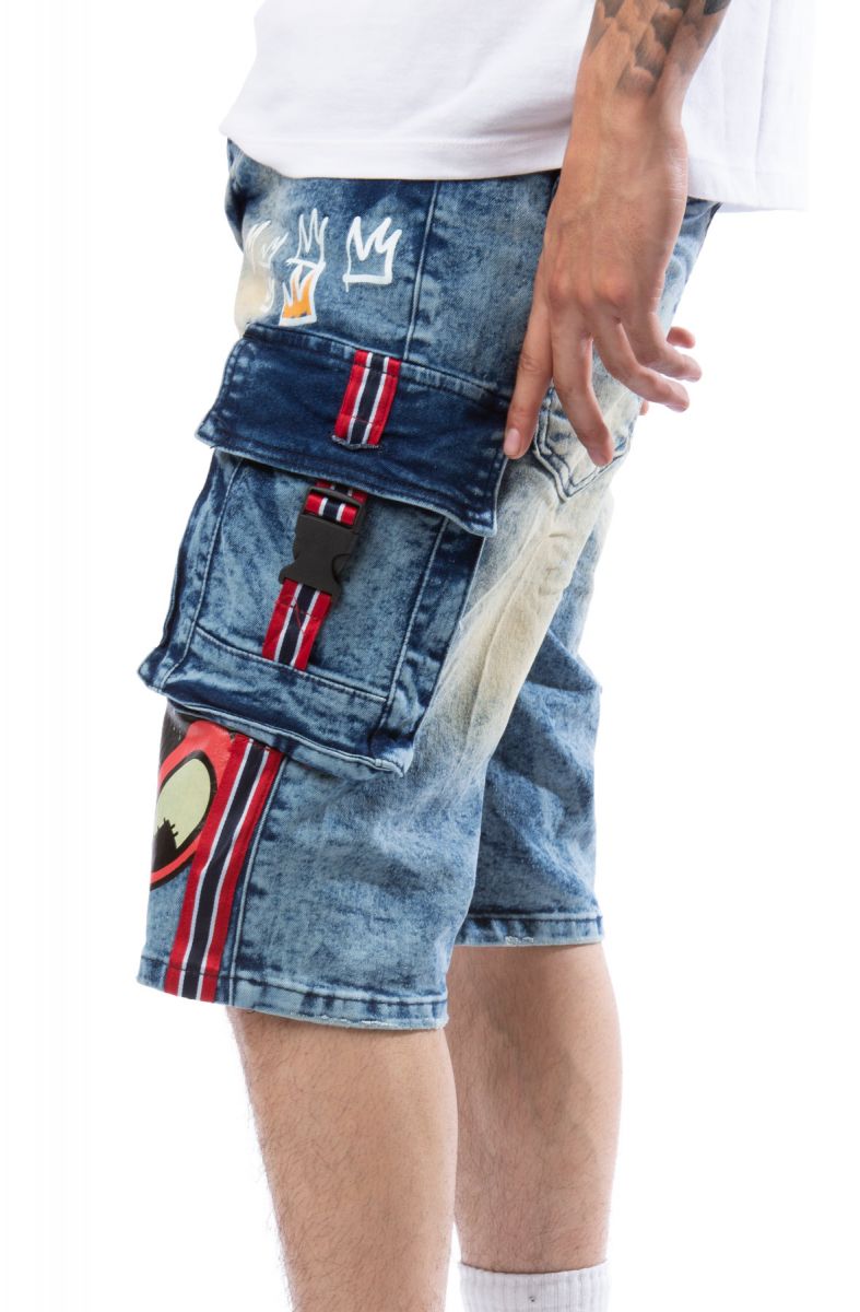 REASON Teddy Denim Shorts A1-771BLU - Karmaloop