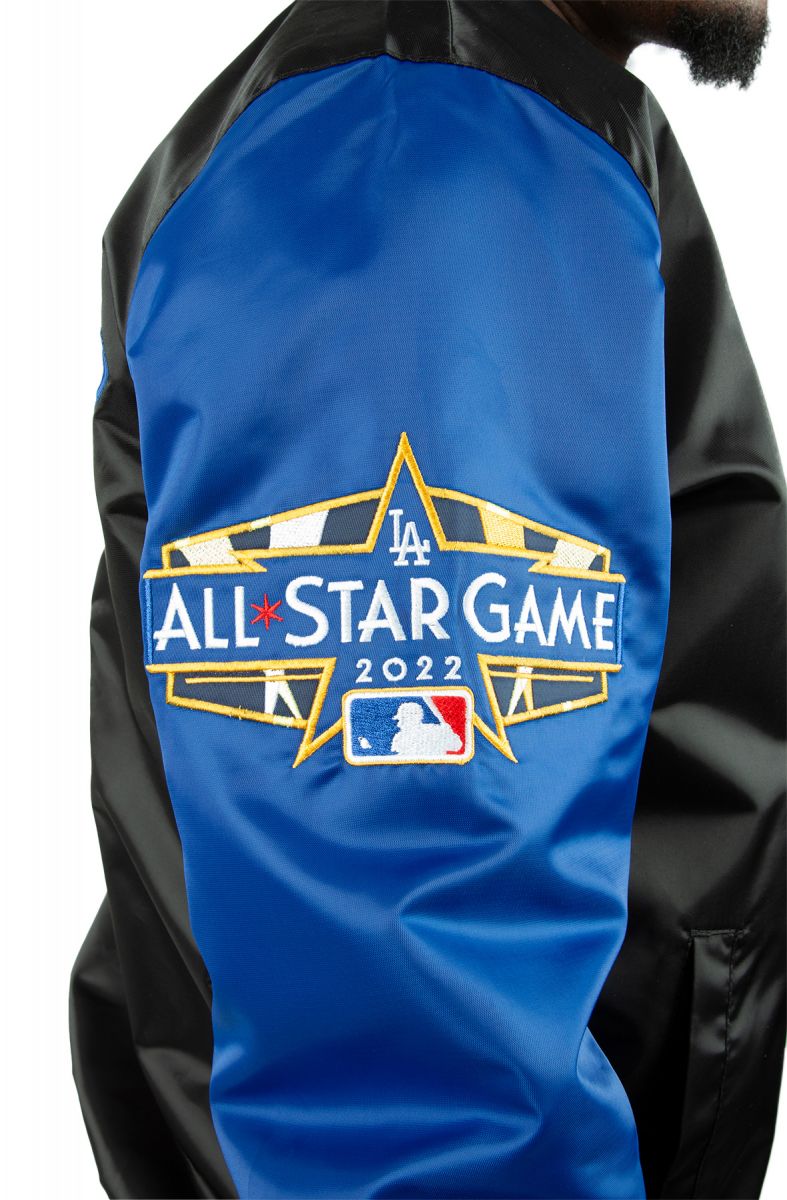 Shop All-Star Game 2022 LA Dodgers Black and Blue Satin Jacket