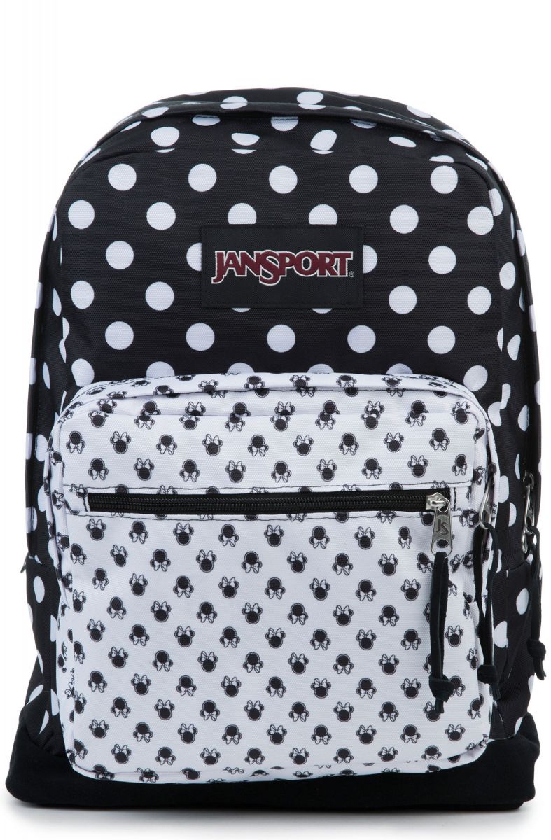 black and white polka dot jansport backpack