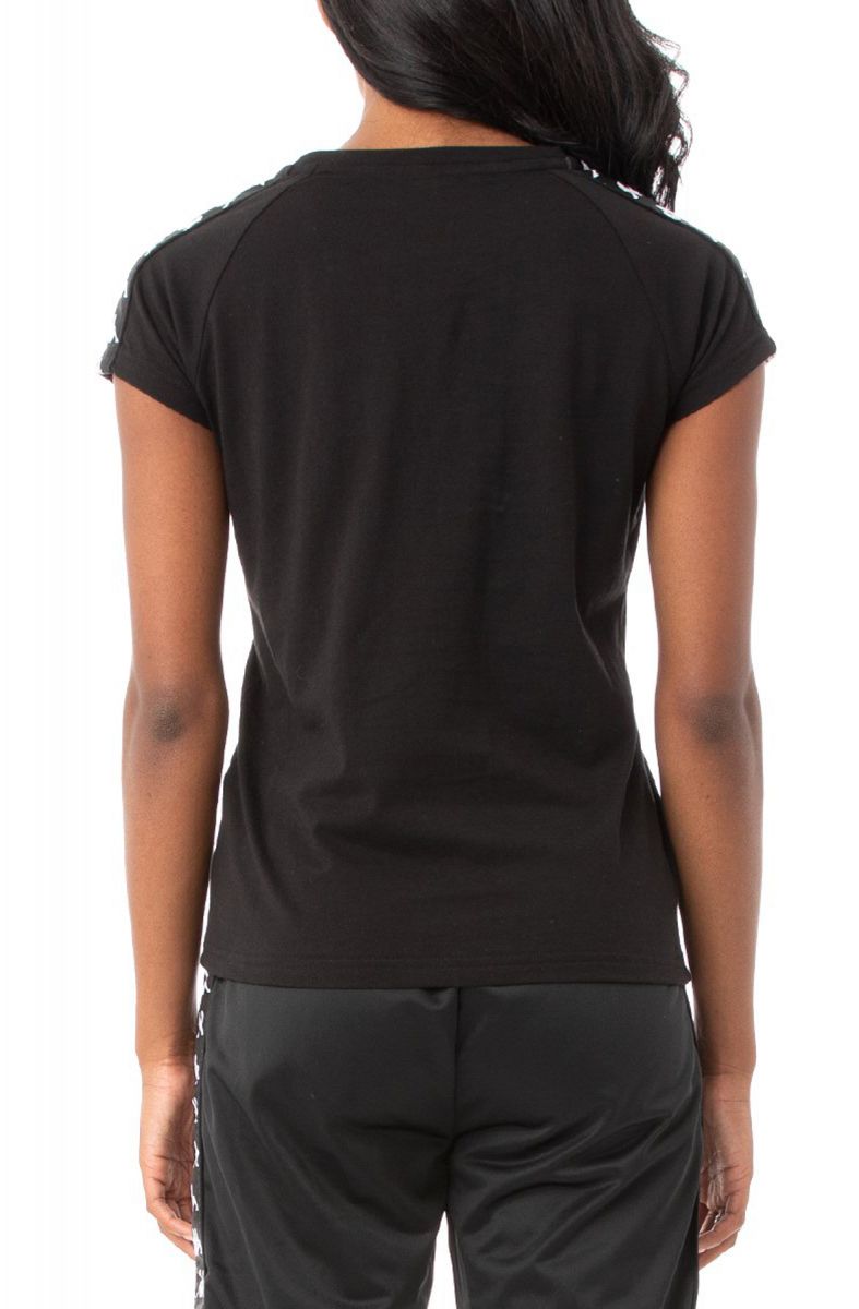 T shirt maglietta da uomo in cotone nero da sport street KAPPA | Decathlon