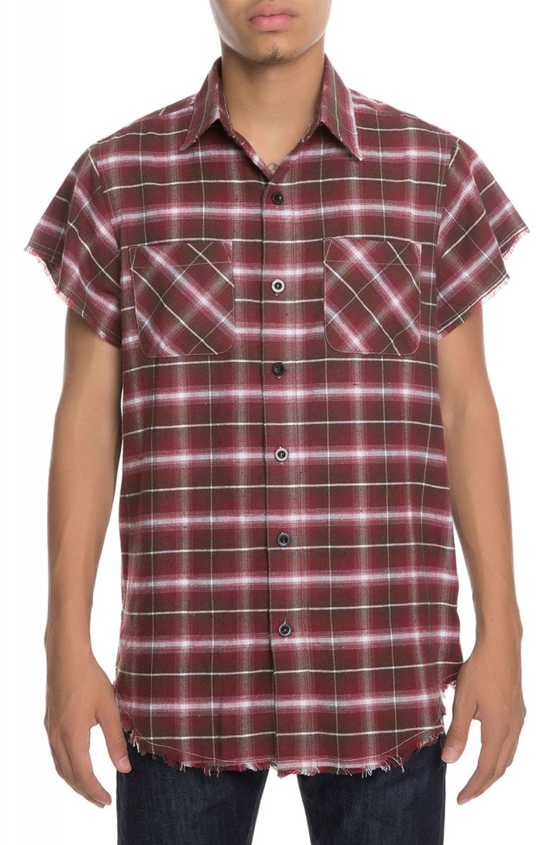 LIFTED ANCHORS The Billsup Short Sleeve Button Down Shirt in Red LASS2 ...
