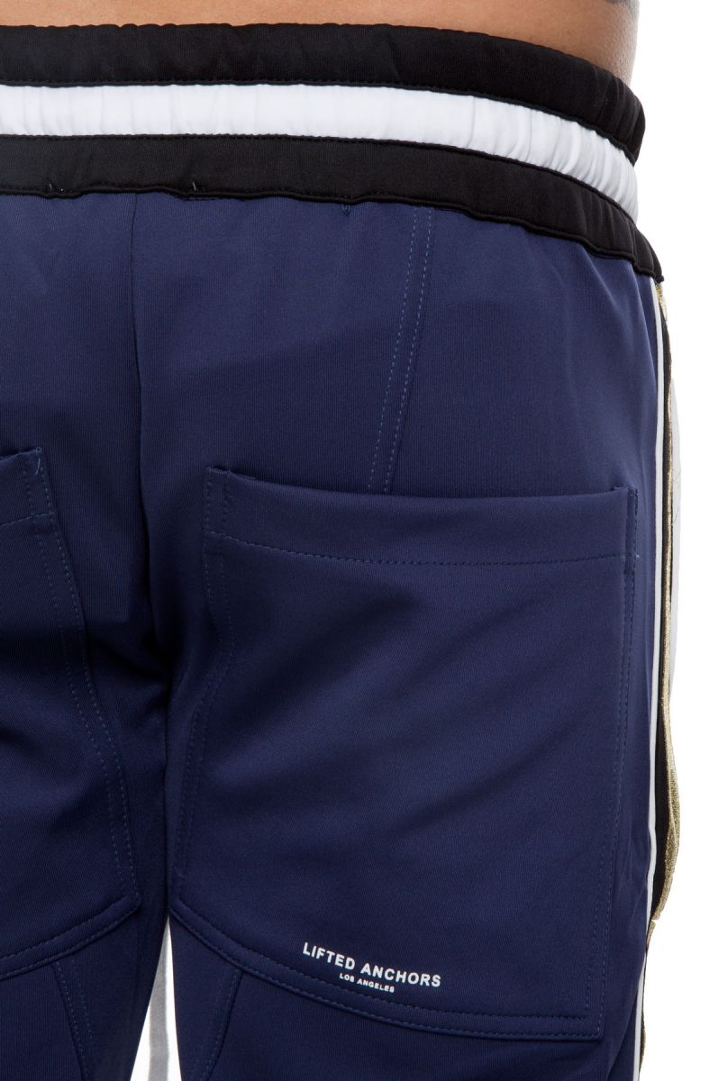 LIFTED ANCHORS The Jenner Track Pants in Navy and Gold LACH2-44NAVY - PLNDR
