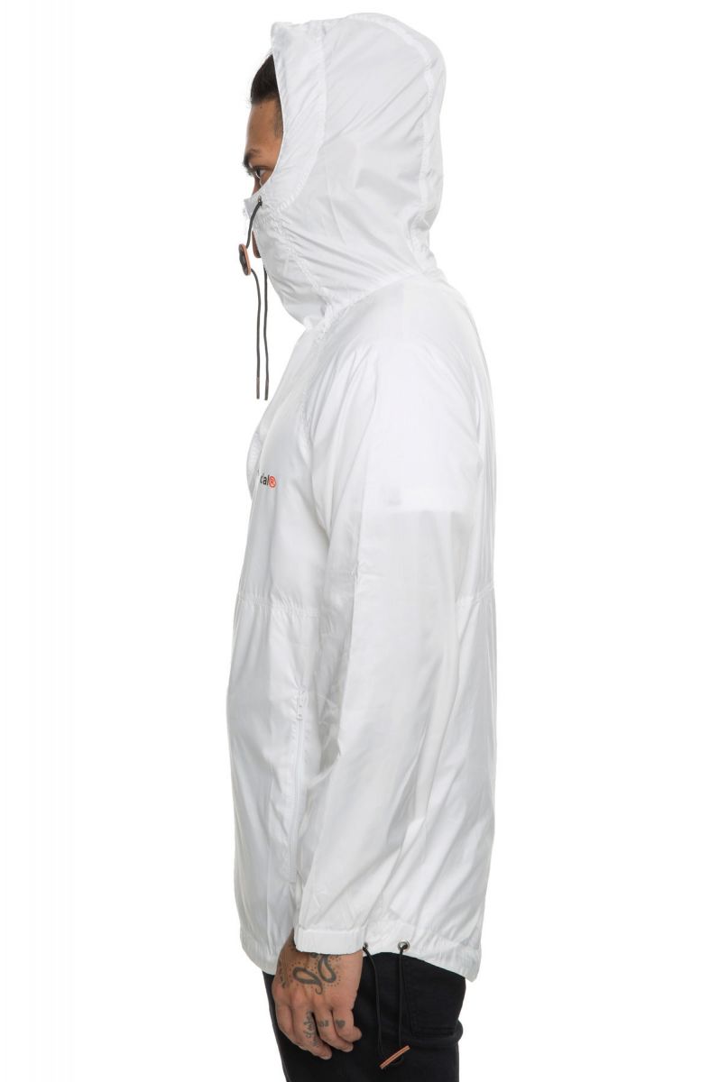 VANDAL COLLECTIVE The Lux Wash Nylon Anorak in White VNDWNDB001WHT