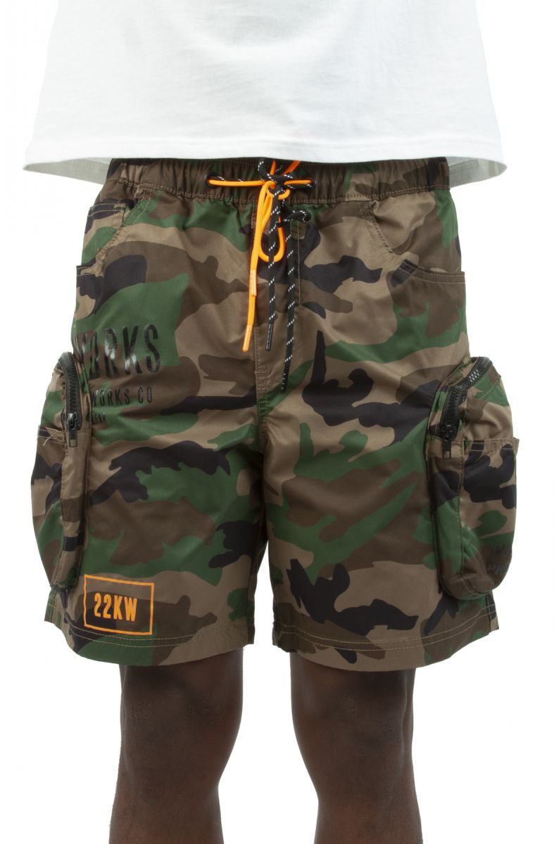 Smoke Rise Nylon Cargo Shorts Ws22282 Wcamo Karmaloop 