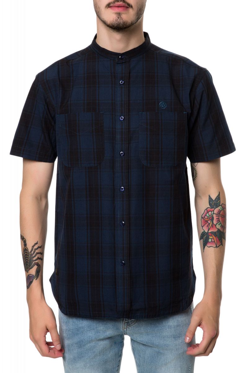 10 Deep Shirt Hamilton Stand Collar Buttondown Navy Blue