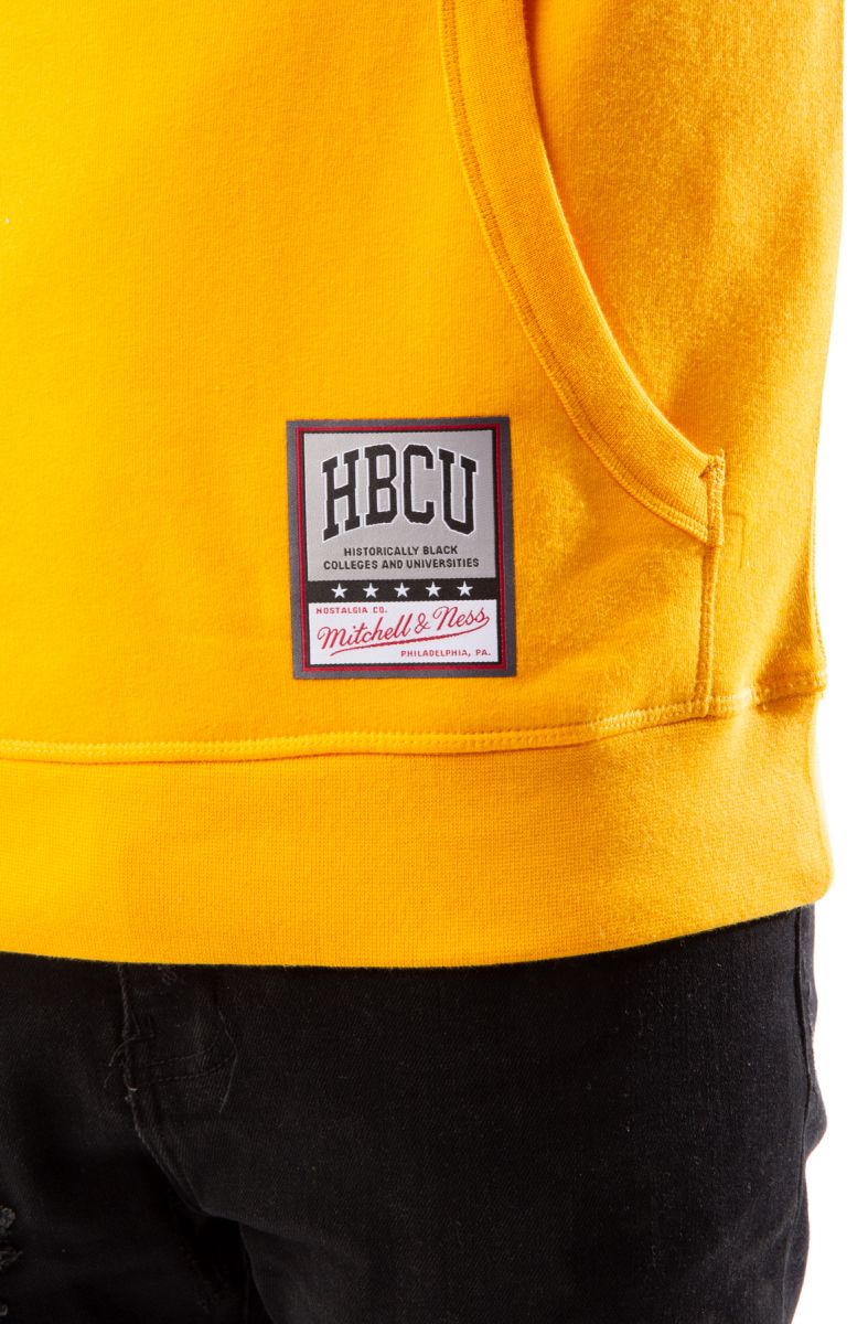 MITCHELL & NESS HBCU Pattern Pullover Hoodie BMPHMO21205-HBCGOLD 
