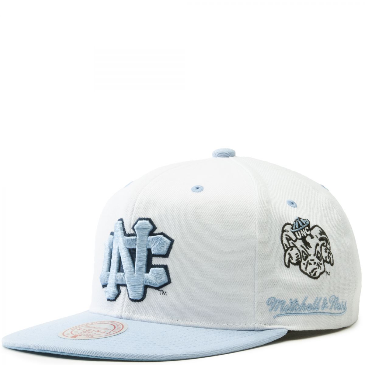 Men's Mitchell & Ness Black North Carolina Tar Heels Front Loaded Snapback  Hat